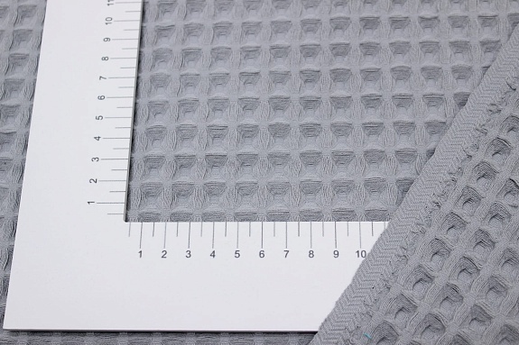 Вафельное премиум-полотно "Бохо" цв.стальной серый, ш.1.72м, хл-100%, 240гр/м.кв