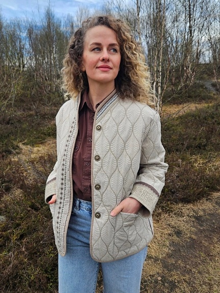 Телогрейка из полульна "Лиственный орнамент" и "Сахара - орнамент"