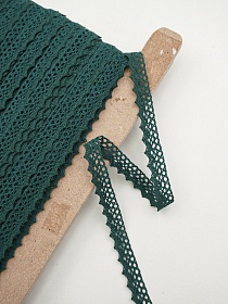 Кружево цв.зеленая морская волна, ш.16мм, хлопок-90%, п/э-10%, рис.078/33