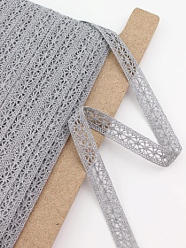 Кружево цв.серый, ш.15мм, хлопок-90%, п/э-10%, рис.099/7