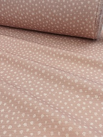 Хлопколен Цифр.печать "Абелия" цв.бежево-розовый, ш.1.45м, лен-10%, хл-85%, п/э-5%, 130гр/м.кв