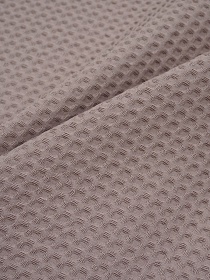 Вафельное премиум-полотно "Italy" цв.Бежево-лиловый туман, ш.1.5м, хлопок-100%, 240гр/м.кв