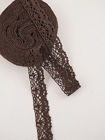 Кружево цв.шоколад, ш.25мм, хлопок-90%, п/э-10%, 10м., рис.044/10