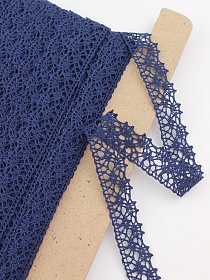 Кружево цв.т.сине-фиолетовый, ш.20мм, хлопок-90%, п/э-10%