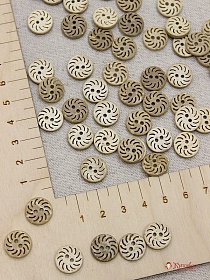 Пуговица светлый кокос, Дырки по кругу,13мм, 2 отверстия