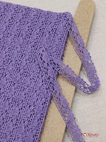 Кружево цв.лавандовая дымка, ш.15мм, хлопок-90%, п/э-10%, рис.016/27