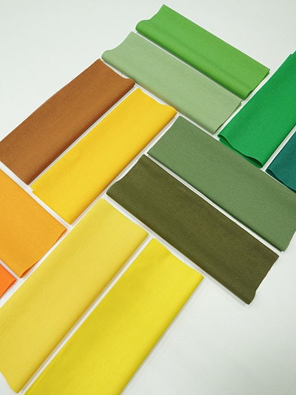 Набор тканей для рукоделия "Бязь однотонная: жёлто-зелёная гамма", 45*30 см, 12 шт