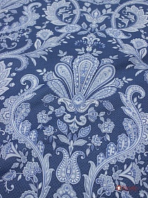 Мерный лоскут (тканьв отрезах) Бязь "Восточный узор на джинсово-синем", (комп), ш.2.2м, хлопок-100%, 120гр/м.кв