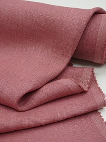 Лен костюмный с умягчением цв.Брусника, ш.1.5м, лен-100%, 190гр/м.кв