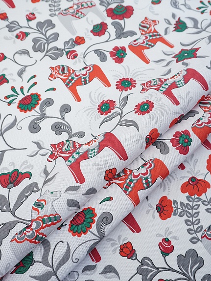 Рогожка "Городецкая лошадка", ш.1.5м, хлопок-100%, 165гр/м.кв