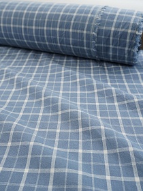 Вареный (стираный) хлопок "Клетка" цв.серо-синяя дымка, ш.2.5м, хл-100%, 115гр/м.кв
