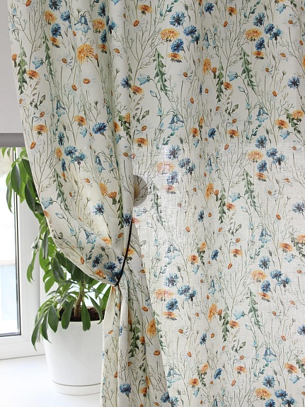 Лен костюмный "Луговые цветы", ш.1.5м, лен-100%, 190гр/м.кв