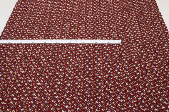 Штапель "Татьянин день" цв.вишневый, ш.1.43м, вискоза-100%, 110гр/м.кв