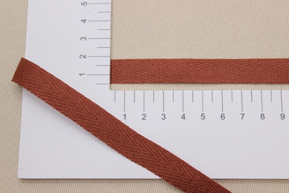 Лента киперная цв.винтажно-терракотовый, ш.13мм, хлопок-100%