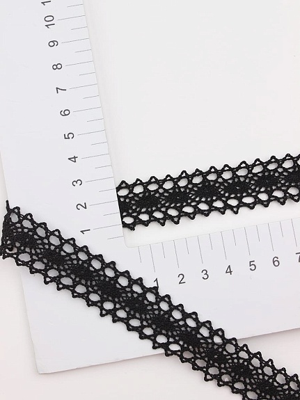 Кружево цв.черный, ш.19мм, хлопок-90%, п/э-10%, рис.047/26