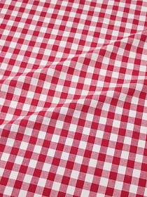 Вареный (стираный) хлопок "Клетка (1.0*1.0см)" цв.красно-малиновый, ш.2.5м, хл-100%, 115гр/м.кв