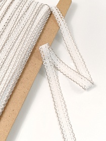 Кружево цв.белый/кофейный, ш.18мм, хлопок-91%, п/э-9%