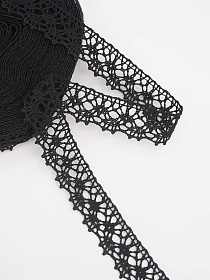 Кружево цв.черный, ш.20мм, хлопок-90%, п/э-10%, 10м, рис.015/26