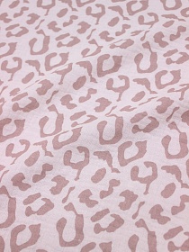 Муслин двухслойный с эф.жатости "Леопардовые пятнышки на нежно-розовом", ш.1.4м, хл-100%, 120гр/м.кв