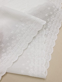 Шитье цв.молочно-белый (общая ширина 140мм, ширина вышивки 75мм) хлопок-100%, батист