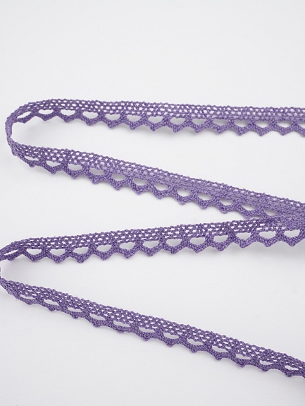 Кружево цв.лавандовая дымка, ш.10мм, хлопок-90%, п/э-10%, 10м