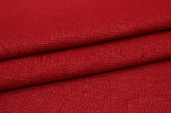 Лен костюмный с эффектом мятости цв.Т.красный с терракотовым оттенком, ш.1.45м, лен-100%, 190гр/м.кв