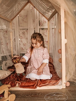 Детское платье из теплого хлопка "Одуванчиковый ветер"