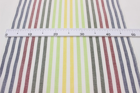 Холст полотенечный "Желтые/зеленые/бордовые полосы", ш.0.5м, лен-30%, хл-70%, 140гр/м.кв