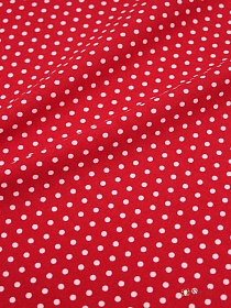 Штапель "Мелкий горох на красно-малиновом", ш.1.43м, вискоза-100%, 100гр/м.кв
