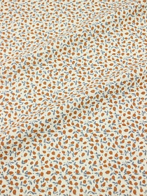 Брак(уценка) Теплый хлопок "Россыпь бутончиков" цв.терракотовый, ВИД2, ш.1.53м, хл-100%, 150гр/м.кв