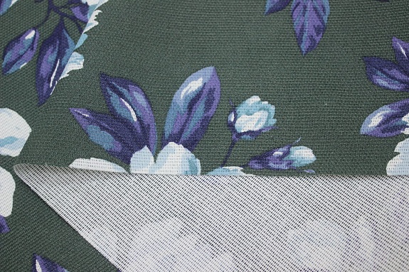 Рогожка "Пиония" цв.темный серо-зеленый, ш.1.5м, хлопок-100%, 165гр/м.кв