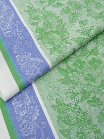 Холст полотенечный жаккард "Нежная фиалка" цв.зеленая листва, ш.0.5м, лен-30%, хл-70%, 210гр/м.кв