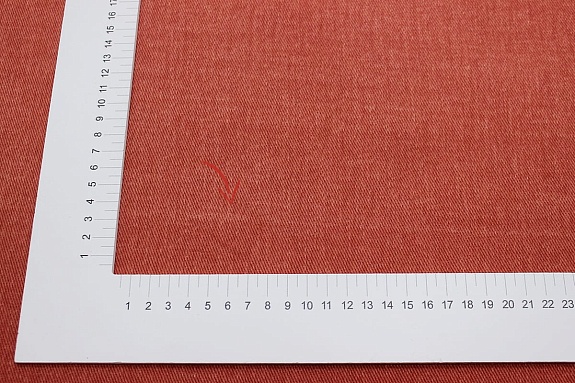 Джинс с ворсом цв.Кирпично-красный, СОРТ2, ш.1.5м, хлопок-100%, 330гр/м.кв