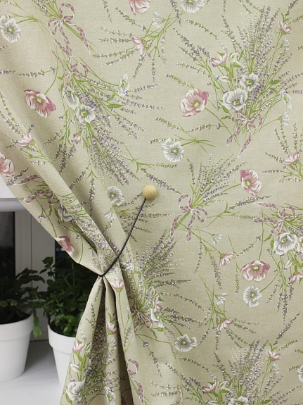 Ткань интерьерная с пропиткой "Ароматные букеты", ш.1.5м, хлопок-70%, п/э-30%, 260гр/м.кв