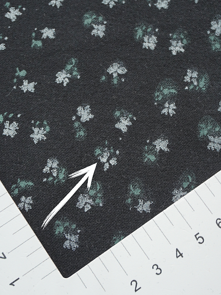 Теплый хлопок "Цветочки - мотылечки" цв.черный, СОРТ2, ш.1.50м, хлопок-100%, 160гр/м.кв