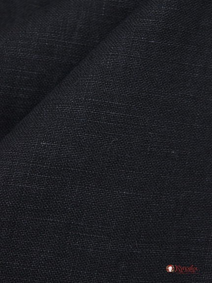Лен костюмный с эффектом мятости цв.Черный графит, ш.1.45м, лен-100%, 210гр/м.кв