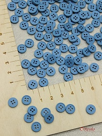 Пуговица пластмасса, цв.пыльный бирюзово-голубой, 8мм, 4 отверстия