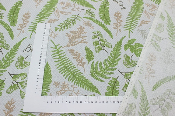 Рогожка "Лесная ботаника-клетка", ш.1.5м, хлопок-100%, 170гр/м.кв