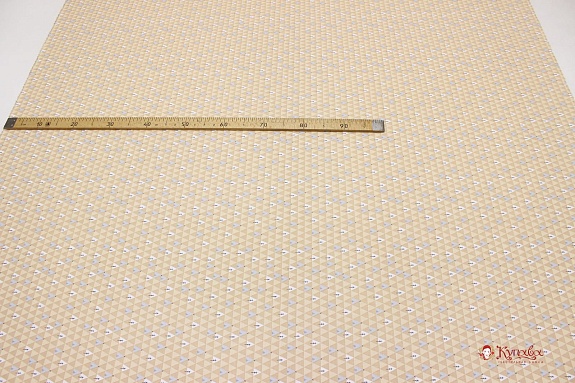 Поплин "Треугольники - вигвамы" цв.песочный, (комп), ш.1.5м, хлопок-100%,115гр/м.кв