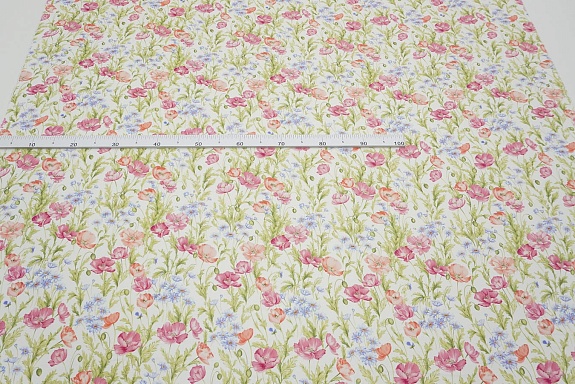 Плательная вискоза Цифр.печать "Маки на ветру", ш.1.45м, вискоза-100%, 125гр/м.кв