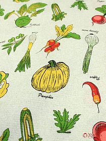 Вафельная ткань "Осенние овощи", ш.1,5м, хлопок-100%, 150гр/м.кв 