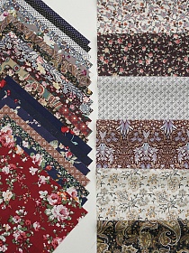 Набор тканей для рукоделия "Импортный хлопок: Цветочные напевы", 20*20 см, 25 шт