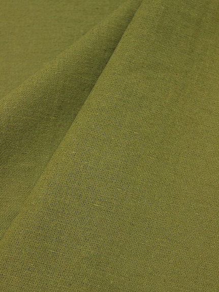 Полулен костюмный с эффектом мятости цв.Насыщенный оливковый хаки-2, ш.1.52м, хл-70%, лен-30%