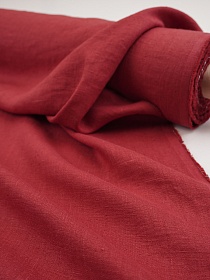 Лен костюмный с эффектом мятости цв.Винтажный бордово-красный, ш.1.45м, лен-100%, 190гр/м.кв