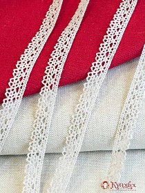 Кружево цв.св.серо-бежевый, ш.12мм, хлопок-90%, п/э-10%, рис.071/5