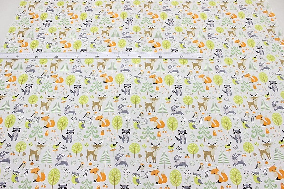 Бязь "Сказочные звери", СОРТ2, ш.1.5м, хлопок-100%, 110гр/м.кв