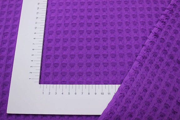 Вафельное премиум-полотно "Бохо" цв.фиолетово-пурпурный, ш.1.44м, хлопок-100%, 240гр/м.кв