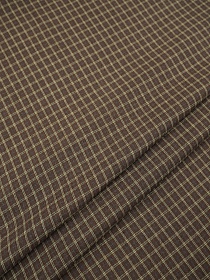 Пестрядь "Клетка" цв.темно-кофейный, ш.1.45м, хлопок-100%, 130гр/м.кв