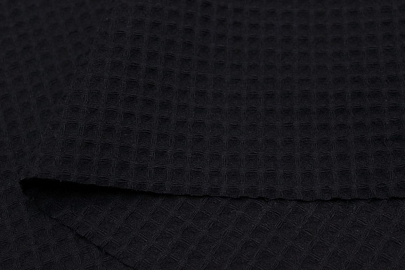 Вафельное премиум-полотно "Italy" цв.Черный, ш.1.5м, хлопок-100%, 250гр/м.кв