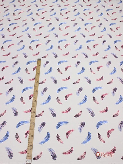 Перкаль "Совы - цветные перья", (комп), ш.2.2м, хлопок-100%, 110гр/м.кв